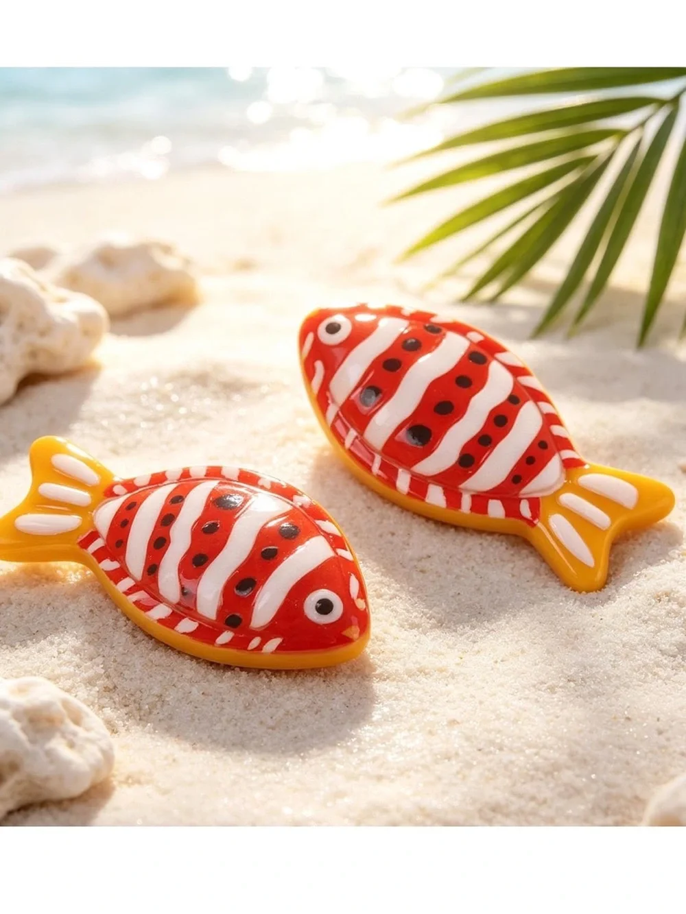 Anthropologie Red & Yellow Fish Drop Earrings